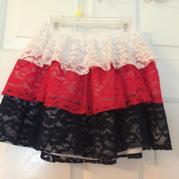 Red White Blue Skirt little girls sz 5 - Picture 2 of 4